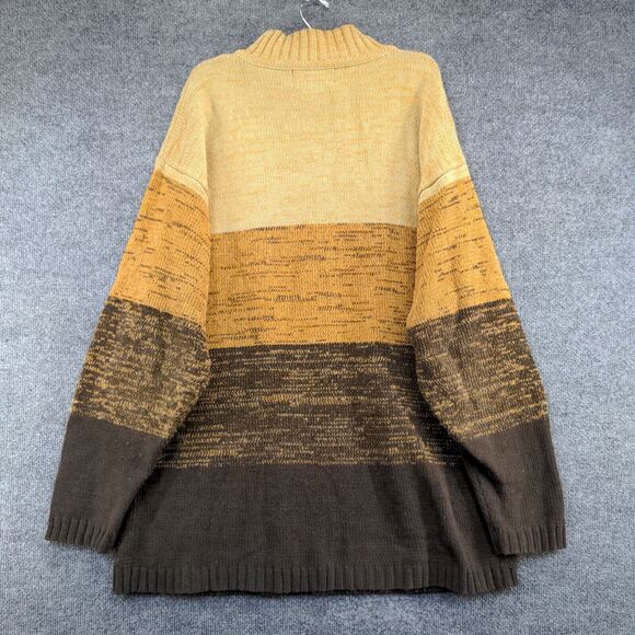 The Rugged Wear Men's 1/4 Zip Knit Sweater Brown Ombre XL Long Sleeve Acrylic - Picture 5 of 11